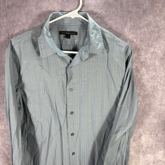 John Varvatos U.S.A. Striped Button Down Long Sleeve‎ Dress Shirt M - Picture 1 of 4